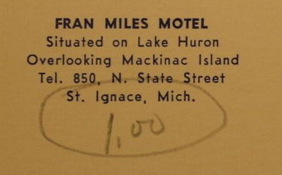 Fran Miles Motel - Vintage Postcard